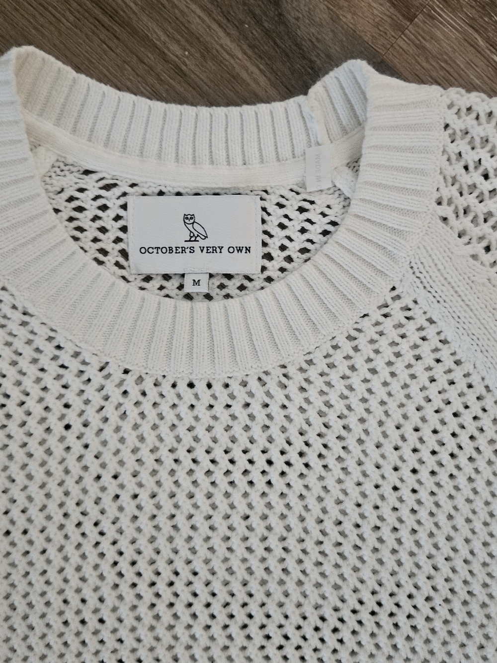 OVO (October's Very Own) White Open-Knit Sweater